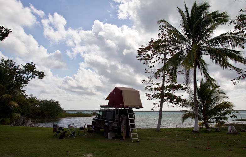 Campsite on the Laguna Bacalar