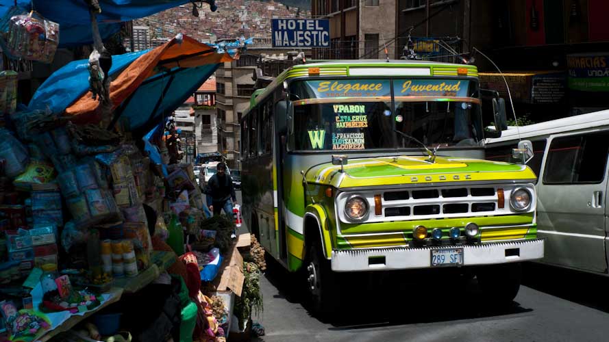 Bolivia: La Paz - typical bus