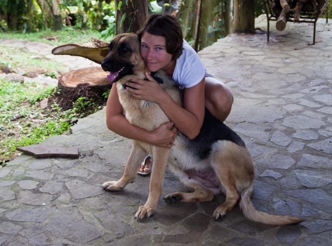 Costa Rica: Central Highlands - Nuevo Arenal: part time dog