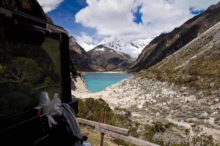 Peru: Cordillera Blanca - Laguna Paron seen from the Campspot